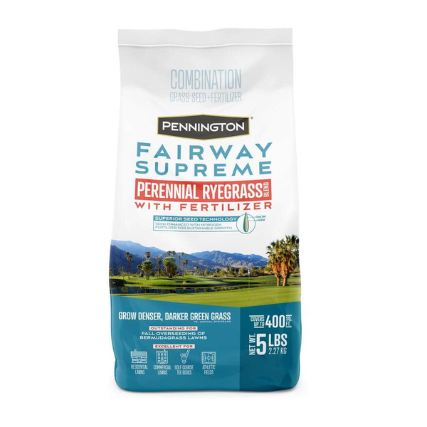 Pennington Fairway Supreme Perennial Ryegrass Blend 5 Lb. 400 Sq. Ft. Grass Seed And Lawn Fertilizer