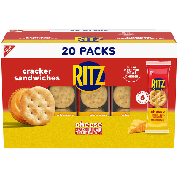 Ritz Cheese Sandwich Crackers, Lunch Snacks, Snack Packs 27 oz