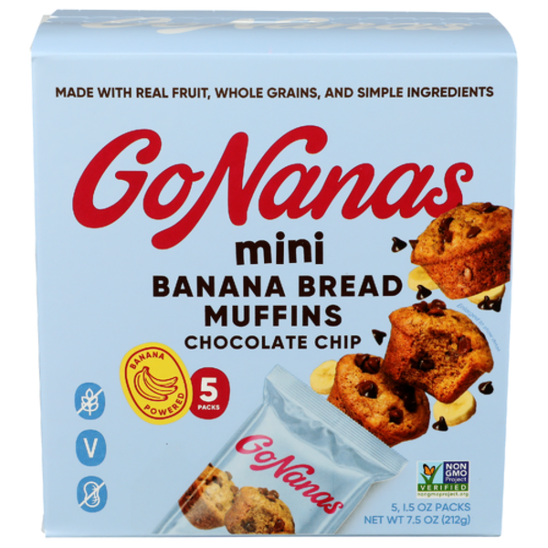 Go Nanas Inc Chocolate Chip Mini Banana Bread Muffins 5 Pack