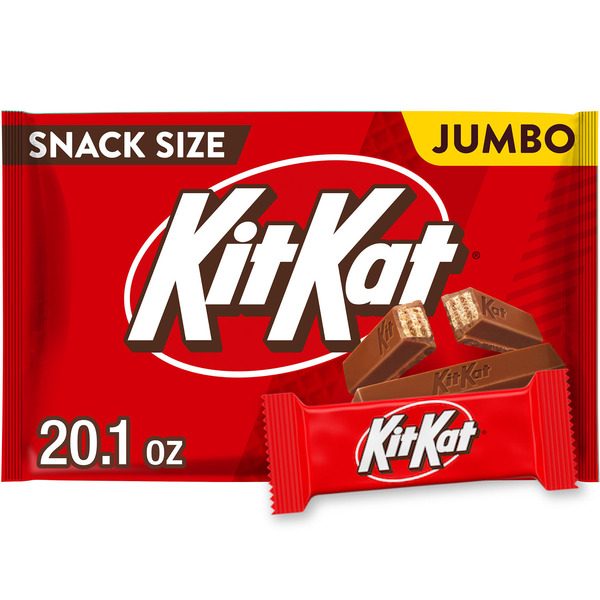 KIT KAT® Milk Chocolate Wafer Snack Size, Candy Jumbo Bag, 20.1 oz