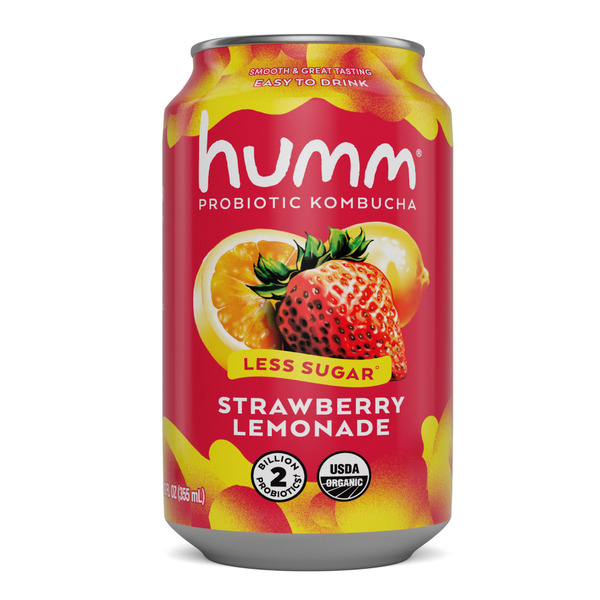Humm Kombucha Strawberry Lemonade, Probiotic Kombucha Same-Day