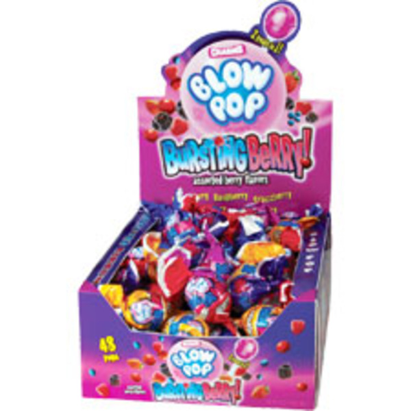 Charms - Super Blow Pop Bursting Berry Lollipop - 48ct