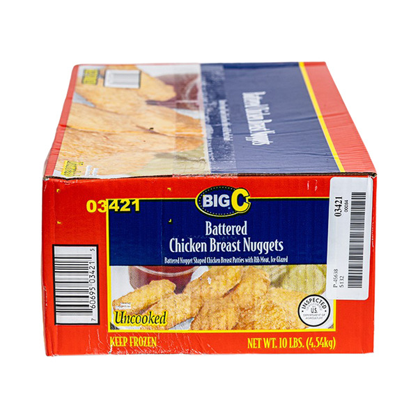 Big C - Frozen Battered Chicken Breast Nuggets, Uncooked - 10 lbs