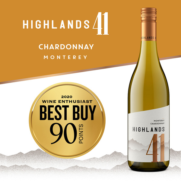 Highlands 41 Monterey Chardonnay White Wine 750 ml Same-Day