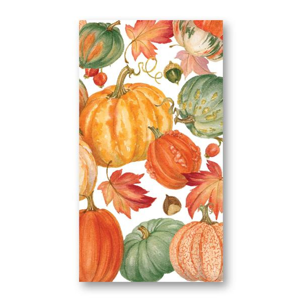 Caspari Napkins, Pumpkin Field, White, Triple-Ply