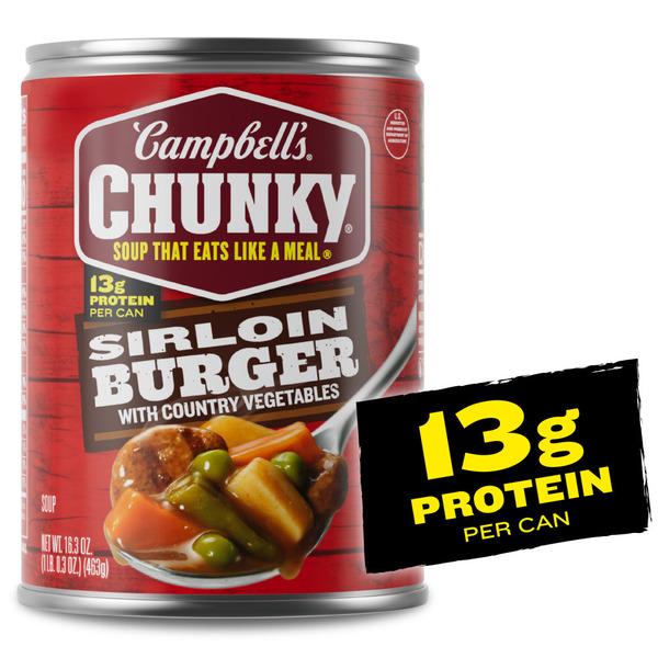 Campbell's Sirloin Burger With Country Vegetable Beef Soup