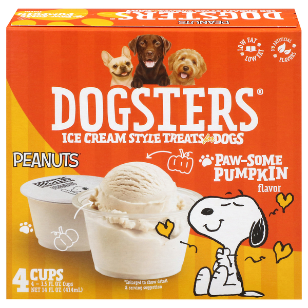 Dogsters Treats for Dogs, Paw-Some Pumpkin Flavor, Ice Cream Style