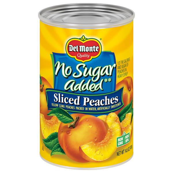 Del Monte No Sugar Added Yellow Cling Sliced Peaches, Canned Fruit