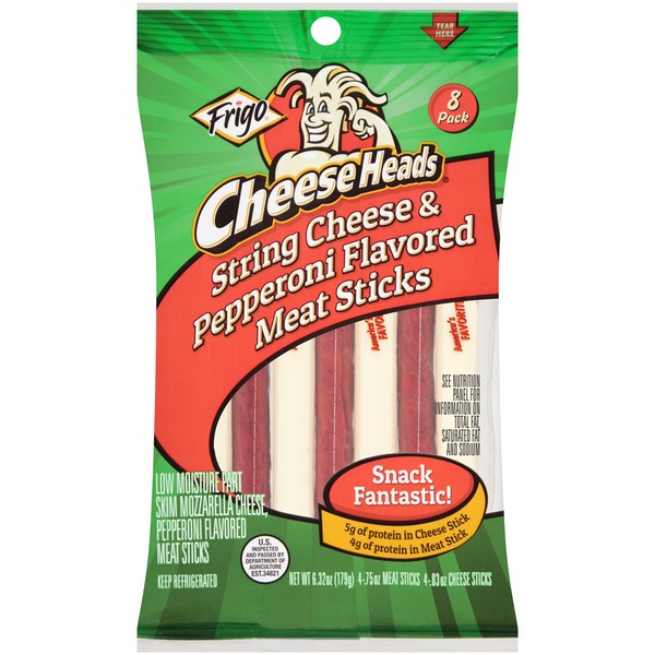Frigo Cheese Heads String Cheese & Pepperoni Flavored Meat Sticks (6 oz