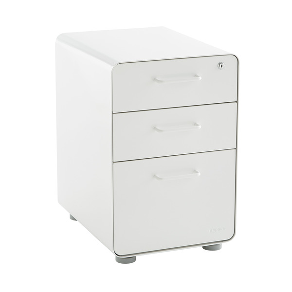 Poppin 3-Drawer Stow Locking Filing Cabinet - White - 15-3/4" x 20" x 24" h