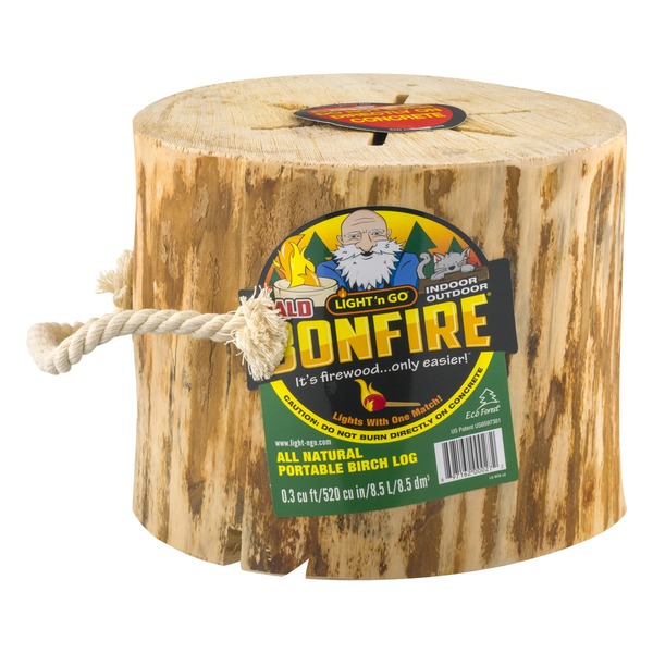Eco Forest Light 'n Go Bonfire Bald Portable Birch Log Same