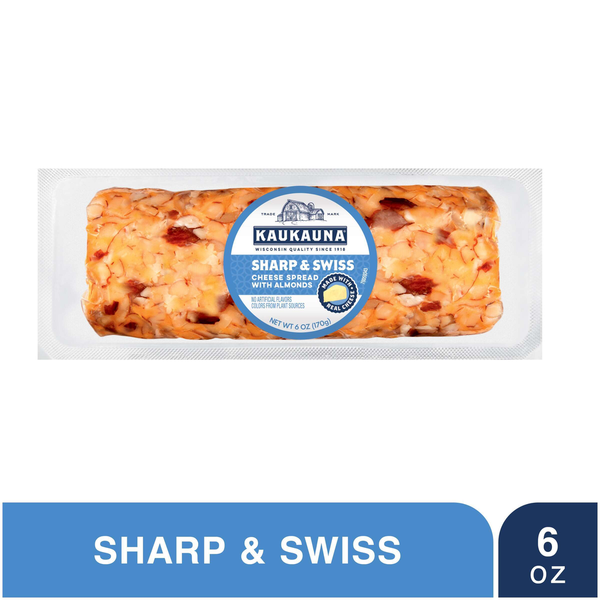 Kaukauna Cheese Spread, with Almonds, Sharp & Swiss