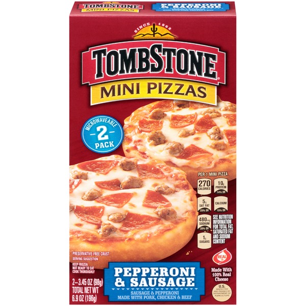 Tombstone Pepperoni & Sausage Mini Pizzas (3.45 oz) Instacart