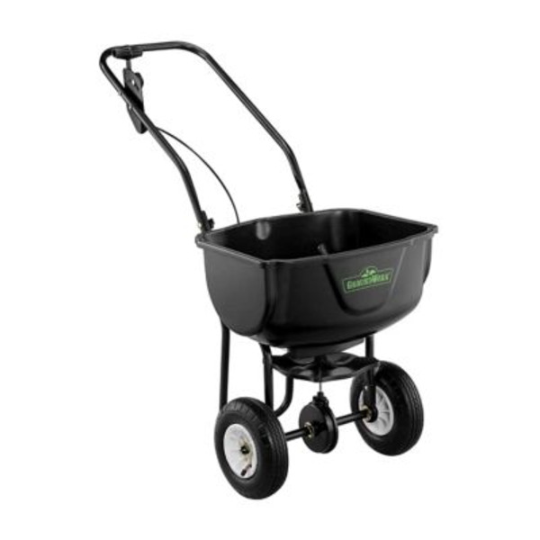 Ground Work 50 lb. Capacity Push Broadcast Spreader with Metal Controller