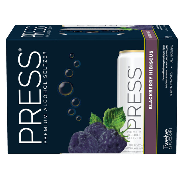 PRESS Premium Hard Seltzer Blackberry Hibiscus Malt Beverage Cans