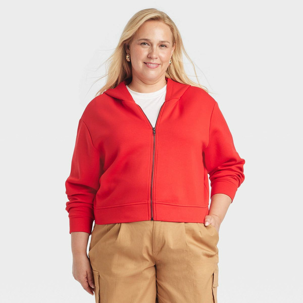 Red Zip Up Hoodie Target A New Day Women's Double Knit Zip