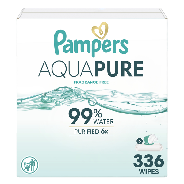 Pampers Aqua Pure Sensitive Baby Wipes 6X Pop-Top