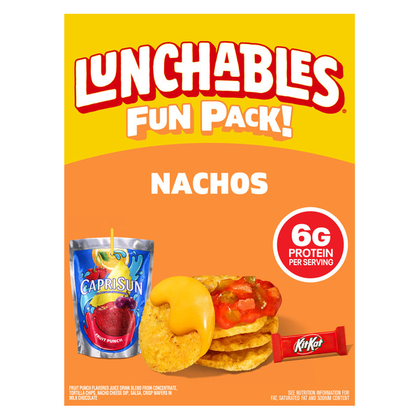 Lunchables Nachos Cheese Dip & Salsa Kids Lunch Snack Meal Kit with Capri Sun & Kit Kat