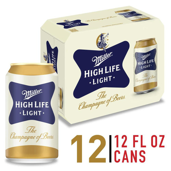 Miller High Life Beer, American Style Lager 4.1% ABV, 12 Pack