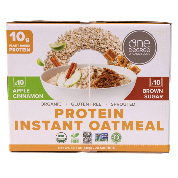 One Degree Organic Protein Instant Oatmeal Variety, 2.25 oz, 20-count