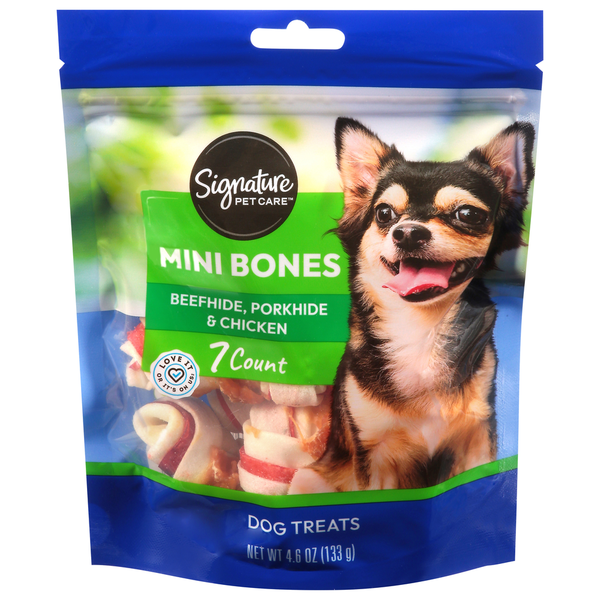 Signature Pet Mini Bones Beefhide Porkhide & Chicken Dog Treats