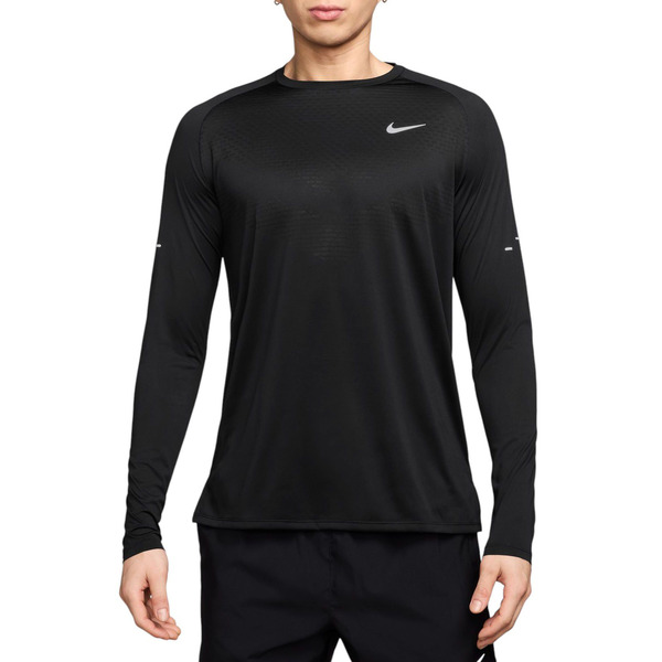 Nike Men's Dri-FIT ADV Stride Long Sleeve T-Shirt, L - Black