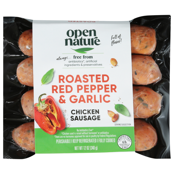 Open Nature Chicken Sausage, Roasted Red Pepper & Garlic