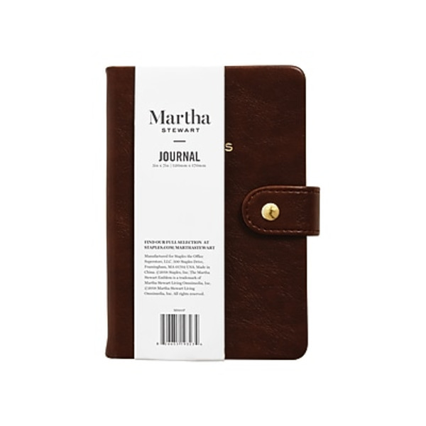 Martha Stewart MS101P Brown Faux Leather Journal