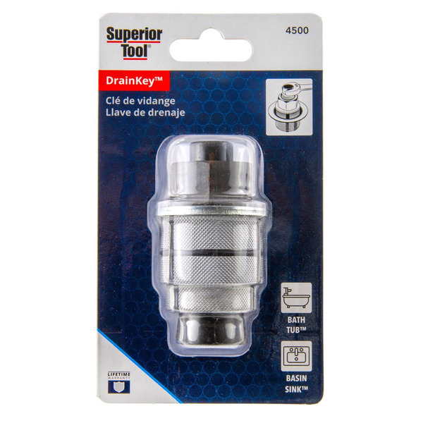 Superior Tool Tub Drain Key for Unlocking & Installing Drains