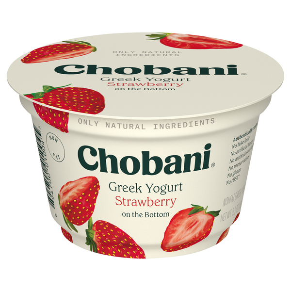 Chobani Nonfat Greek Strawberry on the Bottom Yogurt