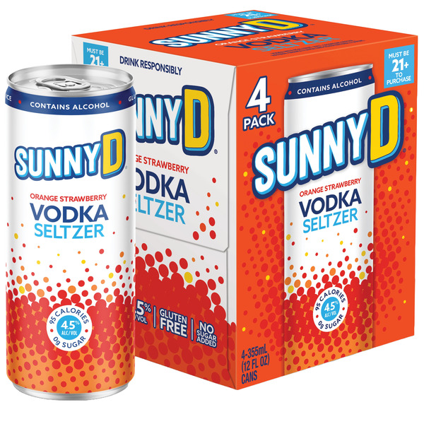 sunnyDページ SunnyD Vodka Seltzer Orange Pineapple, 4 pack of 12oz slim cans