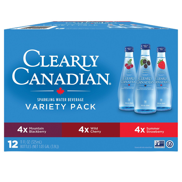 Clearly Canadian Sparlking Water Variety Pack, 11 fl oz, 12-count