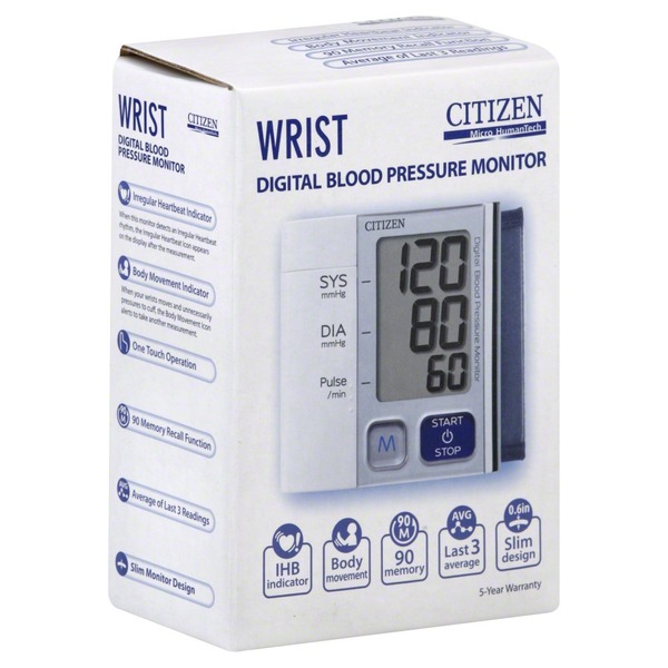 Citizen Blood Pressure Monitor, Digital, Wrist (1 ct) Instacart