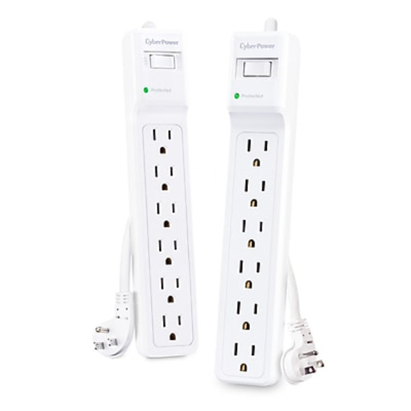 CyberPower 600J Essential 6-Outlet Surge Suppression Protector - White