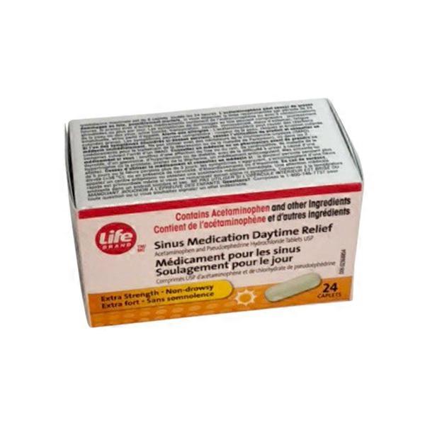 Life Brand Extra Strength Sinus Medication Daytime Relief Caplets (24