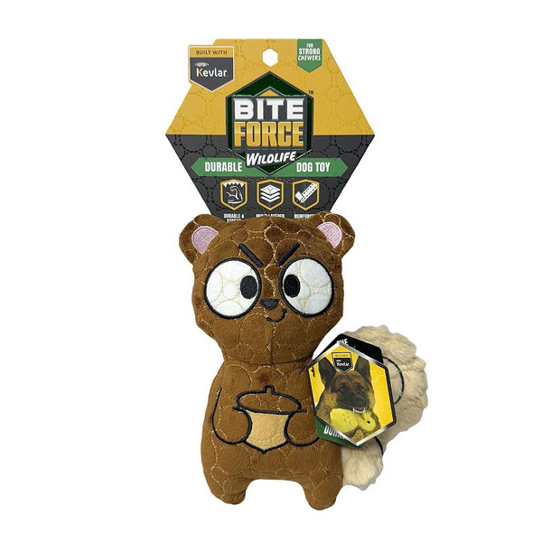 Bite Force Built With Kevlar Tough Squirrel Dog Plush Toy