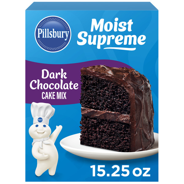 Pillsbury Moist Supreme Dark Chocolate Cake Mix, 15.25 oz Box Same