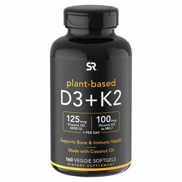 Sports Research Plant-Based D3 + K2, 160-count