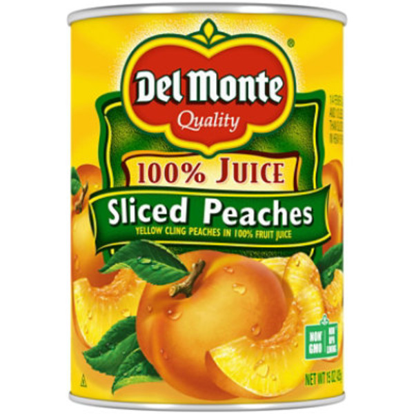 Del Monte Yellow Cling Sliced Peaches in 100% Juice, Canned Fruit
