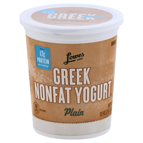 Lowes Foods Yogurt, Nonfat, Greek, Plain