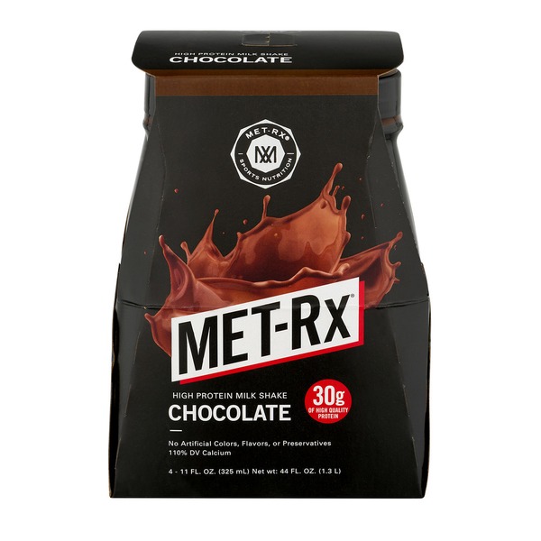 MetRx High Protein Milk Shake Chocolate 4 CT (11 fl oz) Instacart