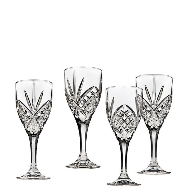 Godinger Dublin Crystal Goblet Glasses Set of 4