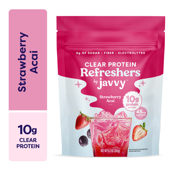 Javvy Clear Protein 10g Refreshers Strawberry Acai