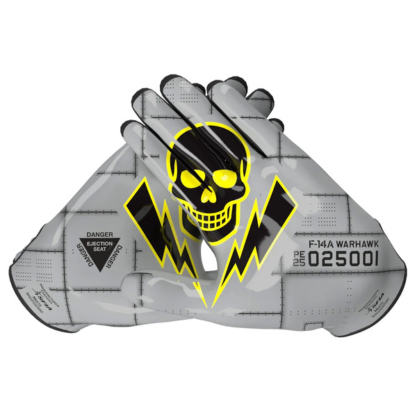 Phenom Elite Youth Warhawk Football Gloves, S - Grey