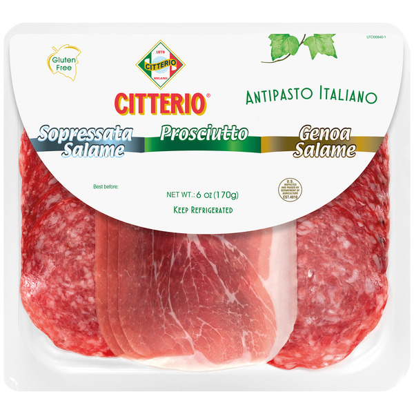 Citterio USA Antipasto Italiano (Sopressata Salame, Prosciutto, Genoa Salame)