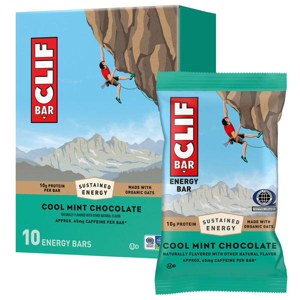 CLIF BAR Energy Protein Bars, Cool Mint Chocolate With Caffeine