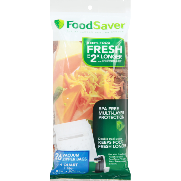 FoodSaver Zipper Bags, Vacuum, 1 Quart (26 each) Instacart