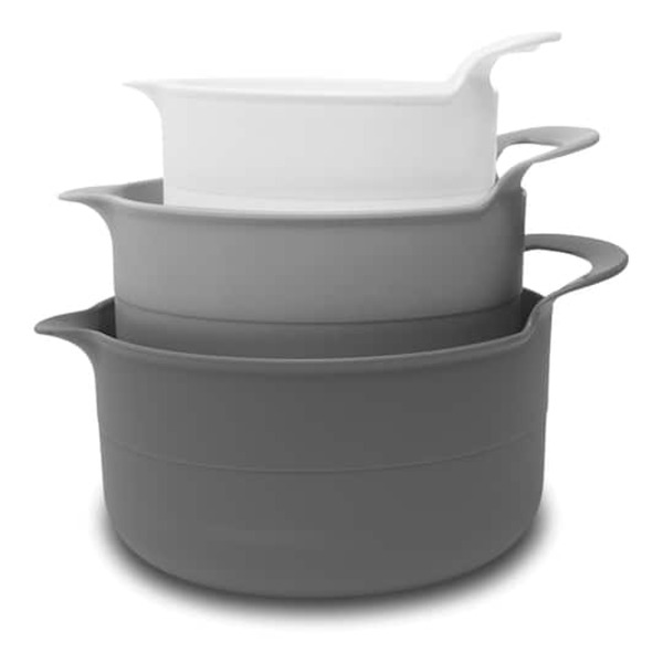 Makery Mixing Bowl Set, Large - Gray & White