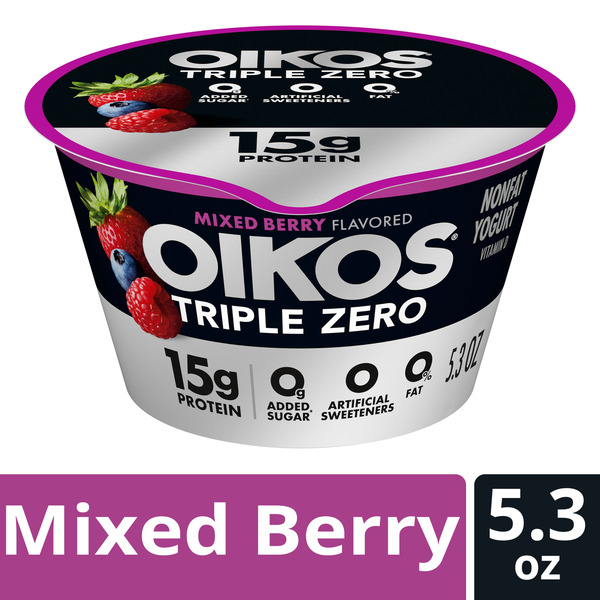 Oikos Triple Zero Mixed Berry Greek Yogurt Same-Day Delivery or