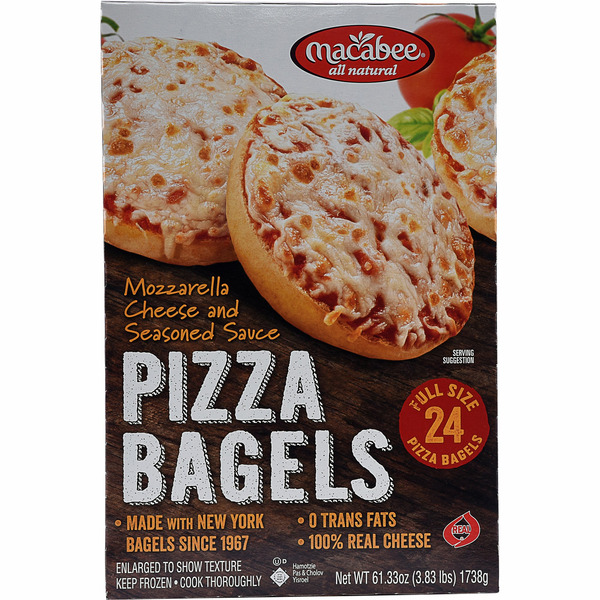 Macabee Pizza Bagels, Mozzarella Cheese And Seasoned Sauce, 24-count